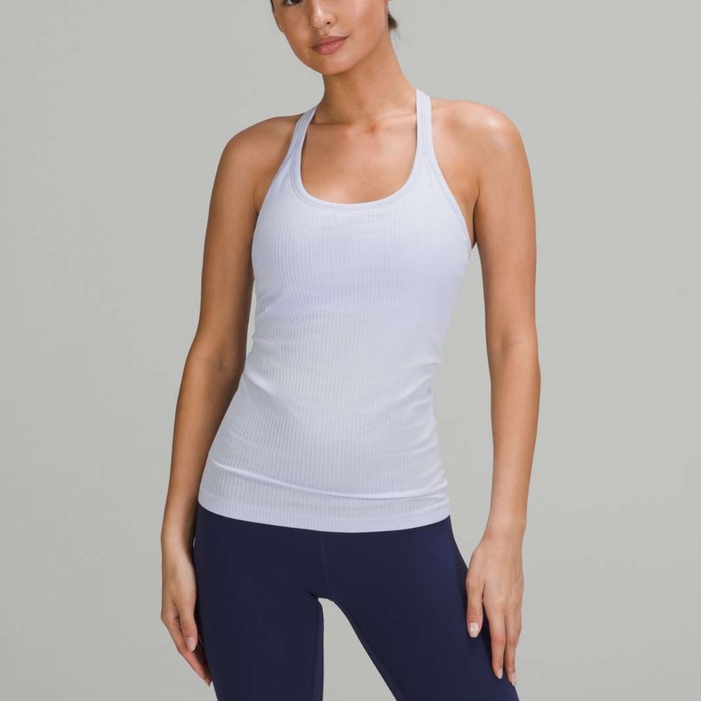 Lululemon Athletica Pastel Blue Ebb to Street Ribbed Tank Top
